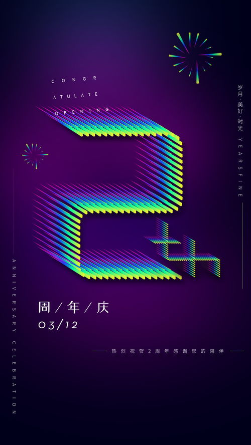 數(shù)字店慶新浪潮 扁平周年慶典促銷海報設(shè)計PSD模板