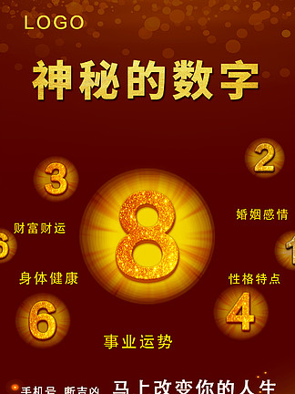 探索數字能量 企業文化海報設計——神秘數字能量學海報矢量圖免費下載（1167像素 PSD格式，編號32604650）